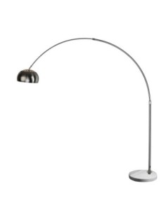 Lámpara AR, pie salón,  cromada, base mármol blanco