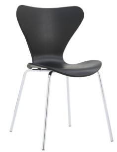 Silla ARNE NEW, apilable, cromada, polipropileno negro
