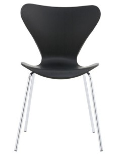 Silla ARNE NEW, apilable, cromada, polipropileno negro 2