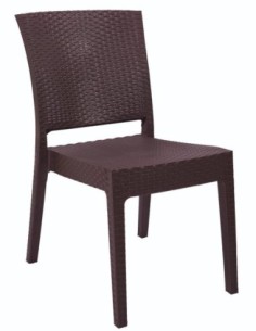 Silla LIDO, apilable, polipropileno marrón chocolate