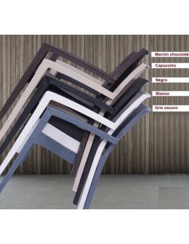 Silla LIDO, apilable, polipropileno marrón chocolate