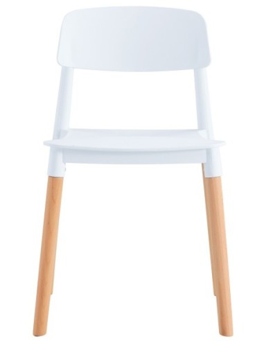 Silla CROSCAT (SU), madera, polipropileno blanco