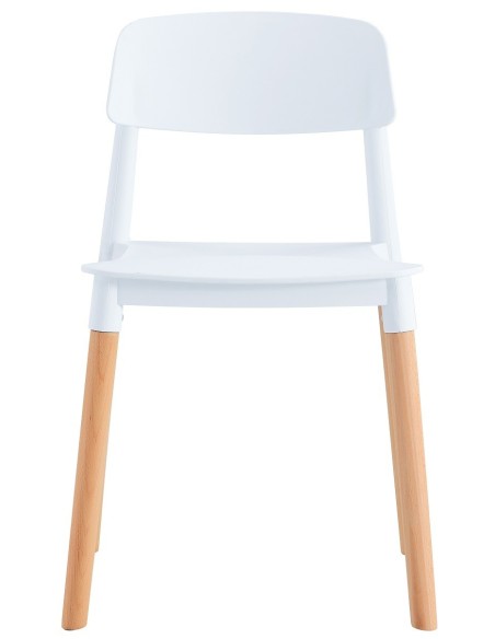 Silla CROSCAT (SU), madera, polipropileno blanco