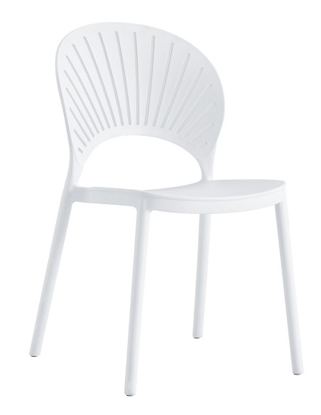 Silla ABANICO, apilable, polipropileno blanco