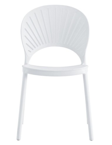Silla ABANICO, apilable, polipropileno blanco
