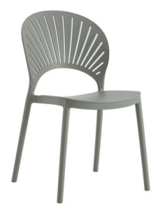 Silla ABANICO, apilable, polipropileno gris