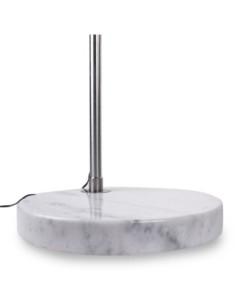 Lámpara AR, pie salón,  cromada, base mármol blanco 2