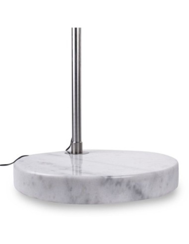 Lámpara AR, pie salón,  cromada, base mármol blanco