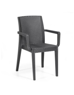 Sillón GLADY, apilable, polipropileno antracita