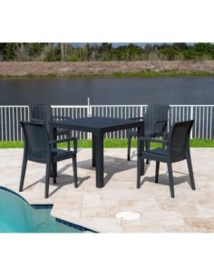 Sillón GLADY, apilable, polipropileno antracita 2