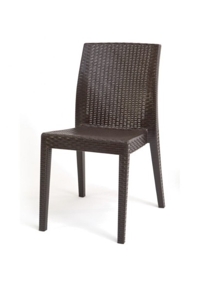 Silla GLADY, apilable, polipropileno marrón chocolate