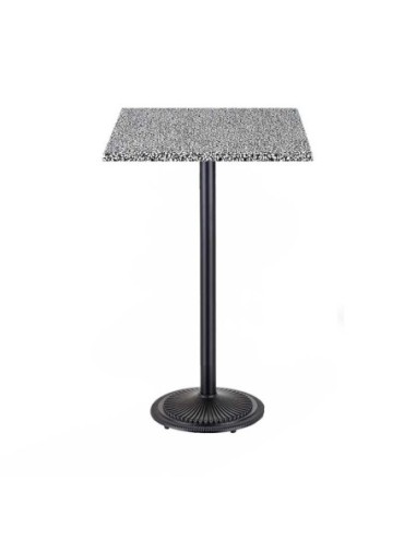 Mesa alta ARNO, negra, base de 110 cms y tapa de 60x60 cms. Color a elegir