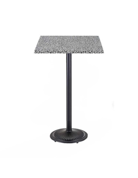 Mesa alta ARNO, negra, base de 110 cms y tapa de 60x60 cms. Color a elegir