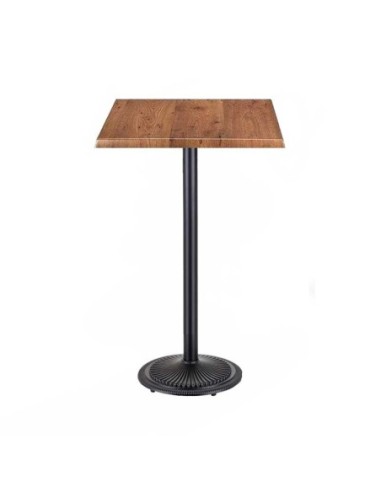 Mesa alta ARNO, negra, base de 110 cms y tapa de 70x70 cms. Color a elegir