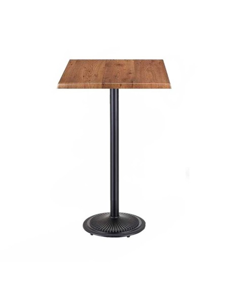 Mesa alta ARNO, negra, base de 110 cms y tapa de 70x70 cms. Color a elegir