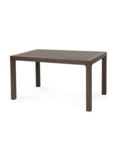 Mesa TROPICAL, ratán, polipropileno marrón chocolate, 140 x 80 cms 2