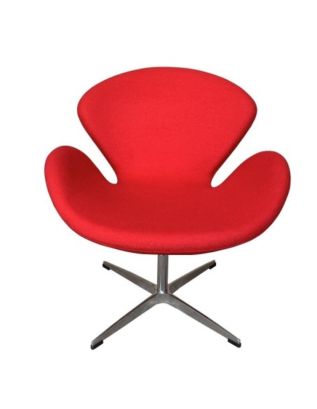 Sillón SW, tapizado en tejido cachemira rojo