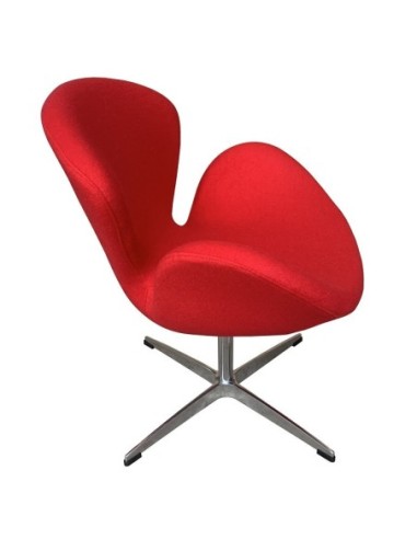 Sillón SW, tapizado en tejido cachemira rojo