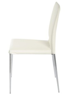 Silla INMA, apilable, metal, similpiel blanca 2