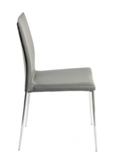 Silla INMA, apilable, metal, similpiel gris oscuro 2