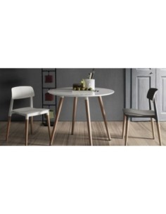 Silla CROSCAT (SU), madera, polipropileno gris oscuro 2