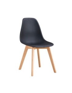 Silla MARAIS, madera, polipropileno negro