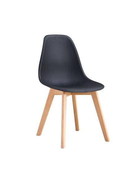 Silla MARAIS, madera, polipropileno negro
