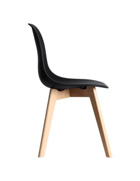 Silla MARAIS, madera, polipropileno negro