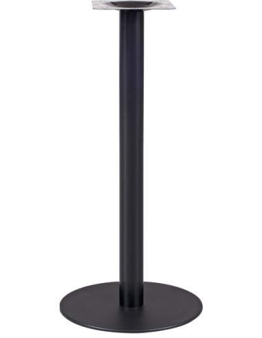 Base de mesa BOMBAY, tubo redondo, negra, base de acero de 8 mm. 45 cms de diámetro, altura 110 cms
