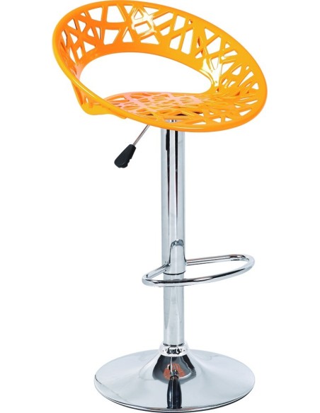 Taburete RONDA, cromado, abs amarillo