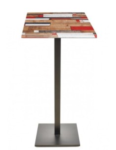 Mesa BEVERLY, alta, base de 110 cms y tapa de 60x60 cms. Color a elegir 2