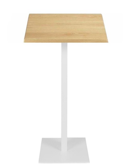 Mesa BEVERLY, alta, base de 110 cms y tapa de 70x70 cms. Color a elegir