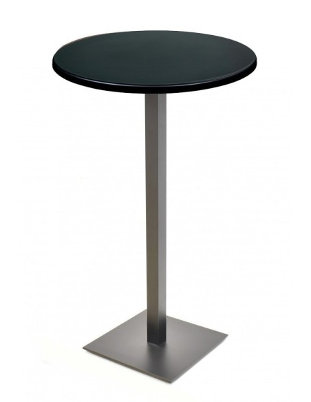 Mesa alta TROCADERO, negra, base de 110 cms y tapa de 60 cms. Color a elegir