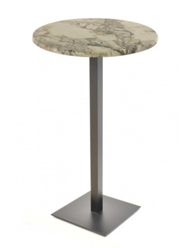 Mesa alta TROCADERO, negra, base de 110 cms y tapa de 70 cms. Color a elegir