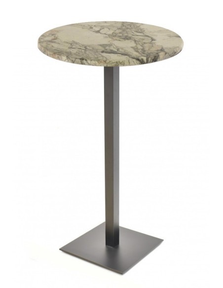 Mesa alta TROCADERO, negra, base de 110 cms y tapa de 70 cms. Color a elegir