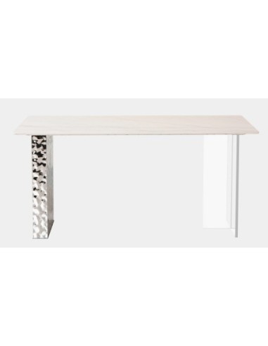 Mesa VENETO, acero inoxidable, acrílico, tapa de cerámica, 160 x 90 cms