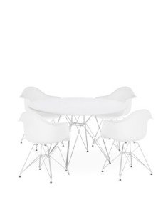 Mesa STAR, cromada, lacada blanca, 120 cms de diámetro 2