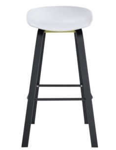 Taburete DANTE NEW (SU), metal negro, polipropileno blanco 2