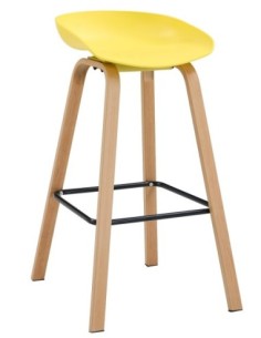 Taburete DANTE NEW (SU), metal, polipropileno amarillo