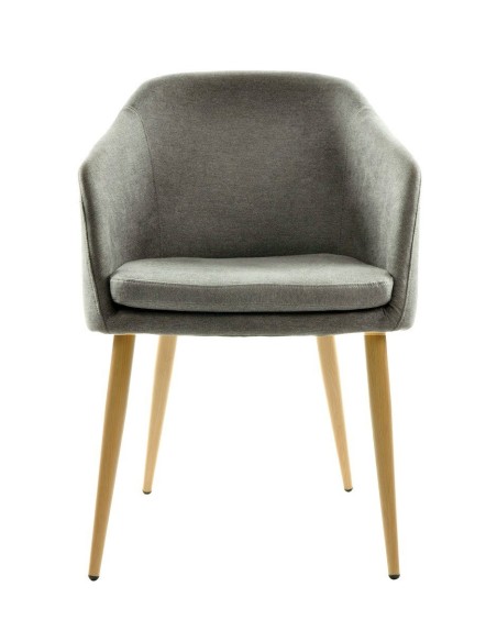 Sillón LART, metal, tapizado tejido linen gris oscuro