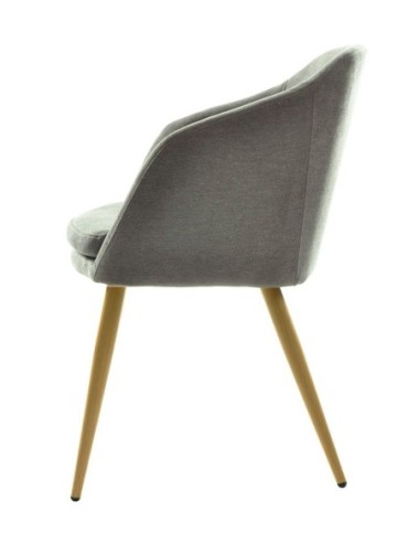 Sillón LART, metal, tapizado tejido linen gris oscuro