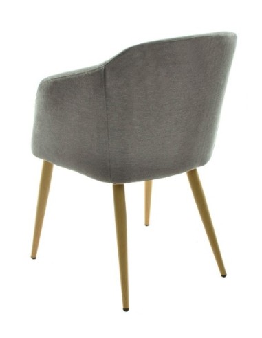 Sillón LART, metal, tapizado tejido linen gris oscuro