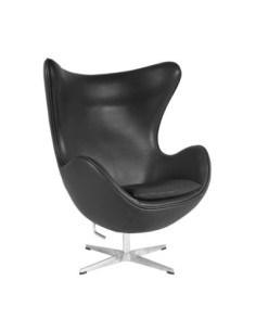 Sillón EG (TE), fibra de vidrio, basculante, tapizado similpiel negra