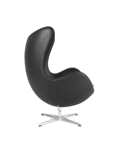 Sillón EG (TE), fibra de vidrio, basculante, tapizado similpiel negra
