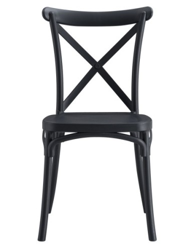 Silla CORFÚ, apilable, tratamiento anti UV, polipropileno antracita