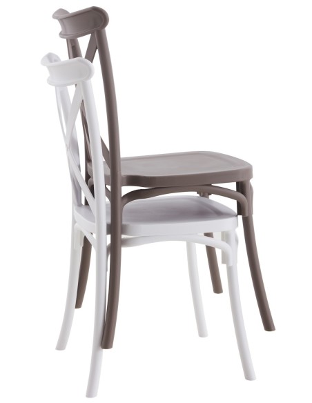 Silla CORFÚ, apilable, tratamiento anti UV, polipropileno antracita