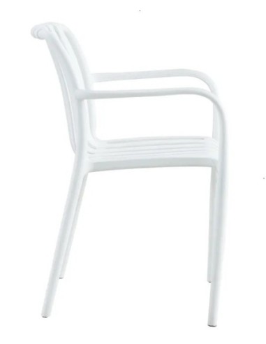Sillón SALER, apilable, polipropileno blanco