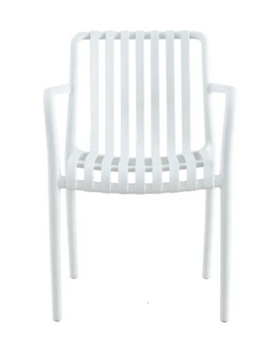 Sillón SALER, apilable, polipropileno blanco