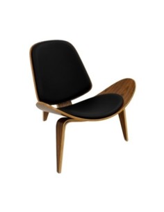 Sillón NORDIC (R), palo rosa, similpiel negra 2