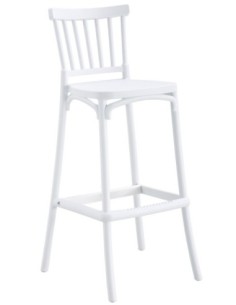 Taburete MILOS, tratamiento anti UV, polipropileno blanco